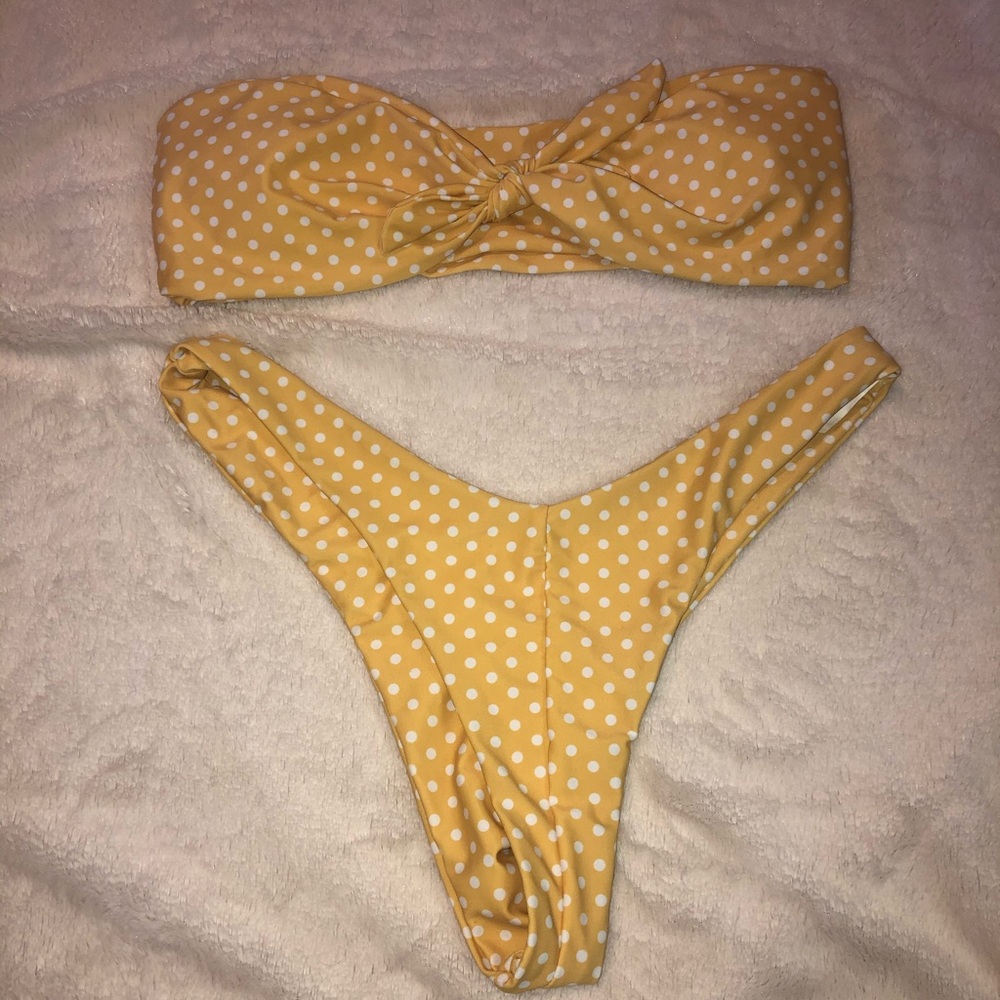 Yellow polka dot bikini
